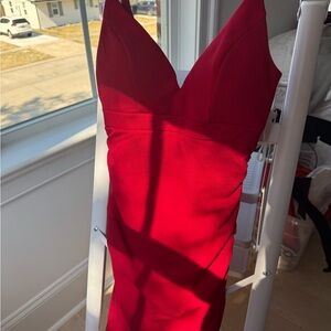 Emerald Sundae Strapless Red Dress